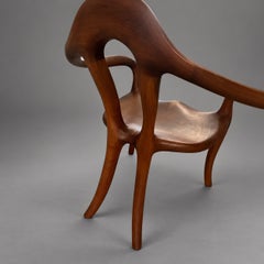 Sam Maloof Style “Female Form” Sculptural Walnut Modern Armchair