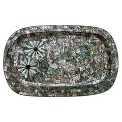 Los Castillo Taxco Mexican Modernist Abalone, Mother of Pearl & Silvered Tray