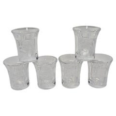 Lot de six (6) verres à liqueur en cristal « Enfants » de Lalique, signés en France