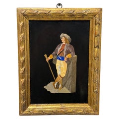 19th Century Italian Pietra Dura Commedia Dell’Arte Figure Plaque