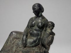 Henry-Ernest Parayre, «Madre e hijo sentados», Fundición H. Rouard, París, 1928