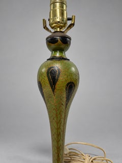 Anglo-Indian Kashmiri Papier-Mâché Art Nouveau Table Lamp, circa 1900