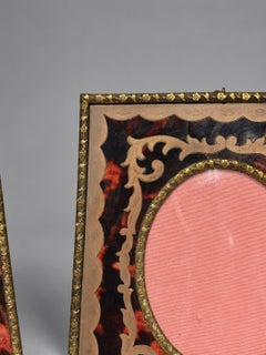 Pair of Napoleon III Style Boulle Inlaid Miniature Picture Frames, c. 1890