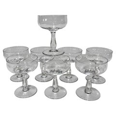 Set of 8, Baccarat France "Longchamps" Pattern Champagne/Tall Sherbet Glasses