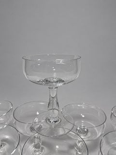 Set of 8, Baccarat France "Longchamps" Pattern Champagne/Tall Sherbet Glasses