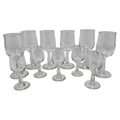 Set of 11, Baccarat France "Longchamps" Pattern Sherry & Cordial Glasses