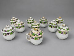 Set of 10, Chinese Export "Grapevine" Pot de Crème Cups and Covers, c. 1800