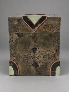 Unusual R&Y Augousti Python & Mixed Stone Covered Box, Karl Springer Style