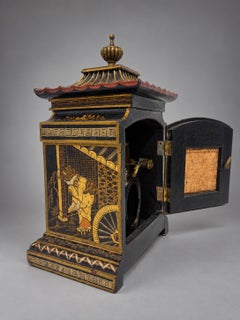 Edwardian Coventry Astral Chinoiserie Pagoda Mantel Clock, England, Circa 1930