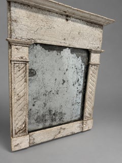 18th-Century Swedish Carved and Painted Architectural Wall Mirror