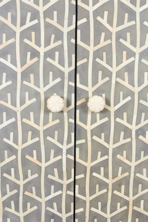 Indian Inlaid Bone Cabinet