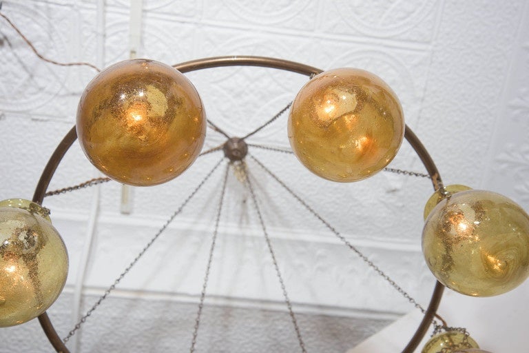 Egyptian Handblown Glass Globe Chandelier For Sale 5