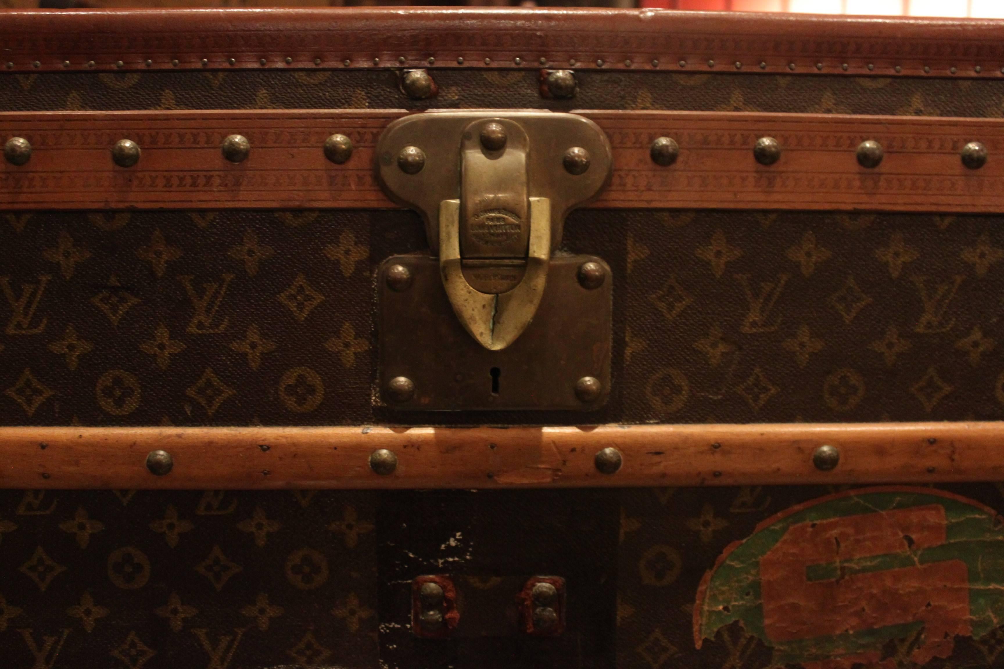 French Vintage Louis Vuitton Steamer Trunk For Sale