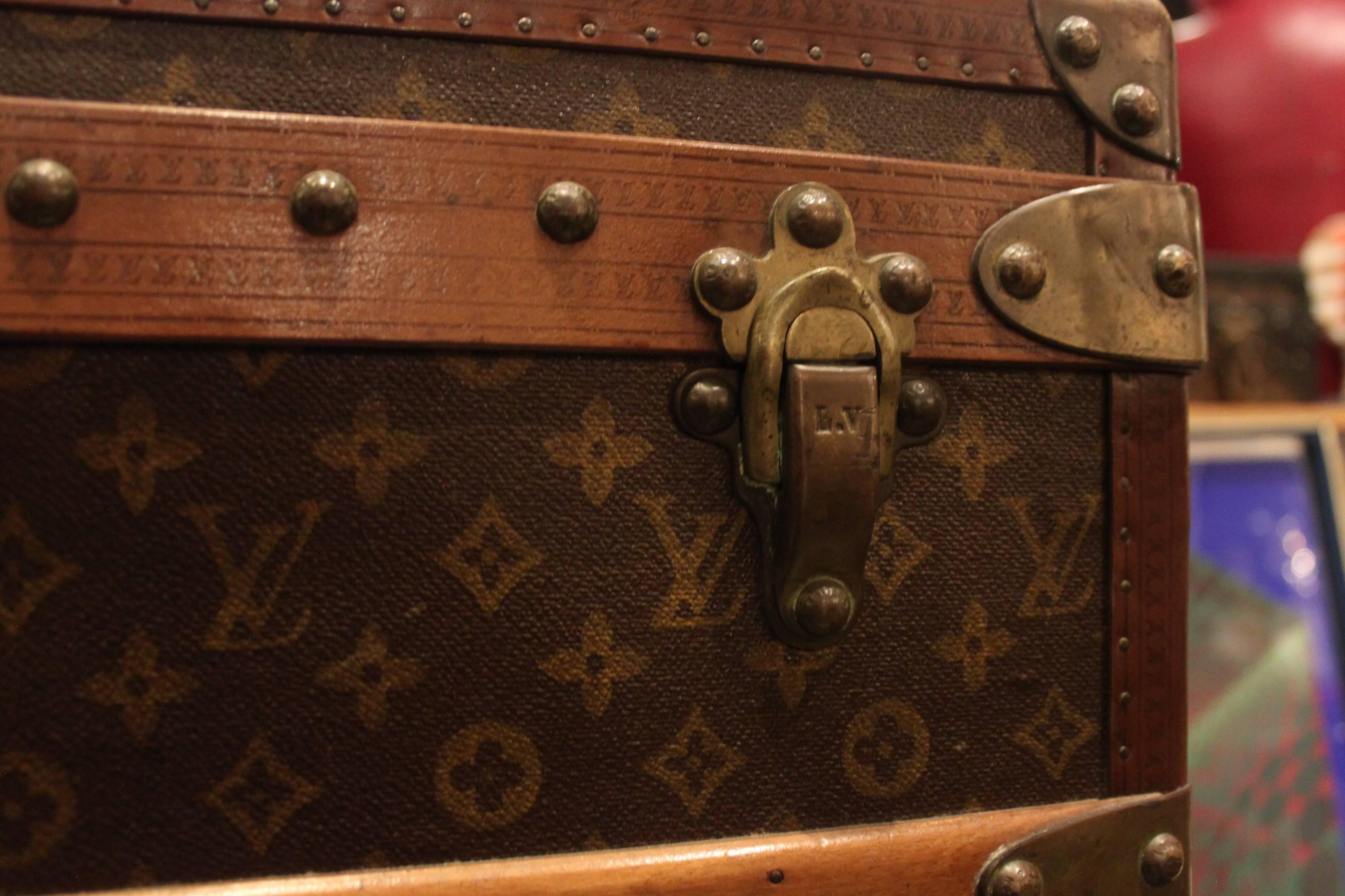 Hand-Painted Vintage Louis Vuitton Steamer Trunk For Sale