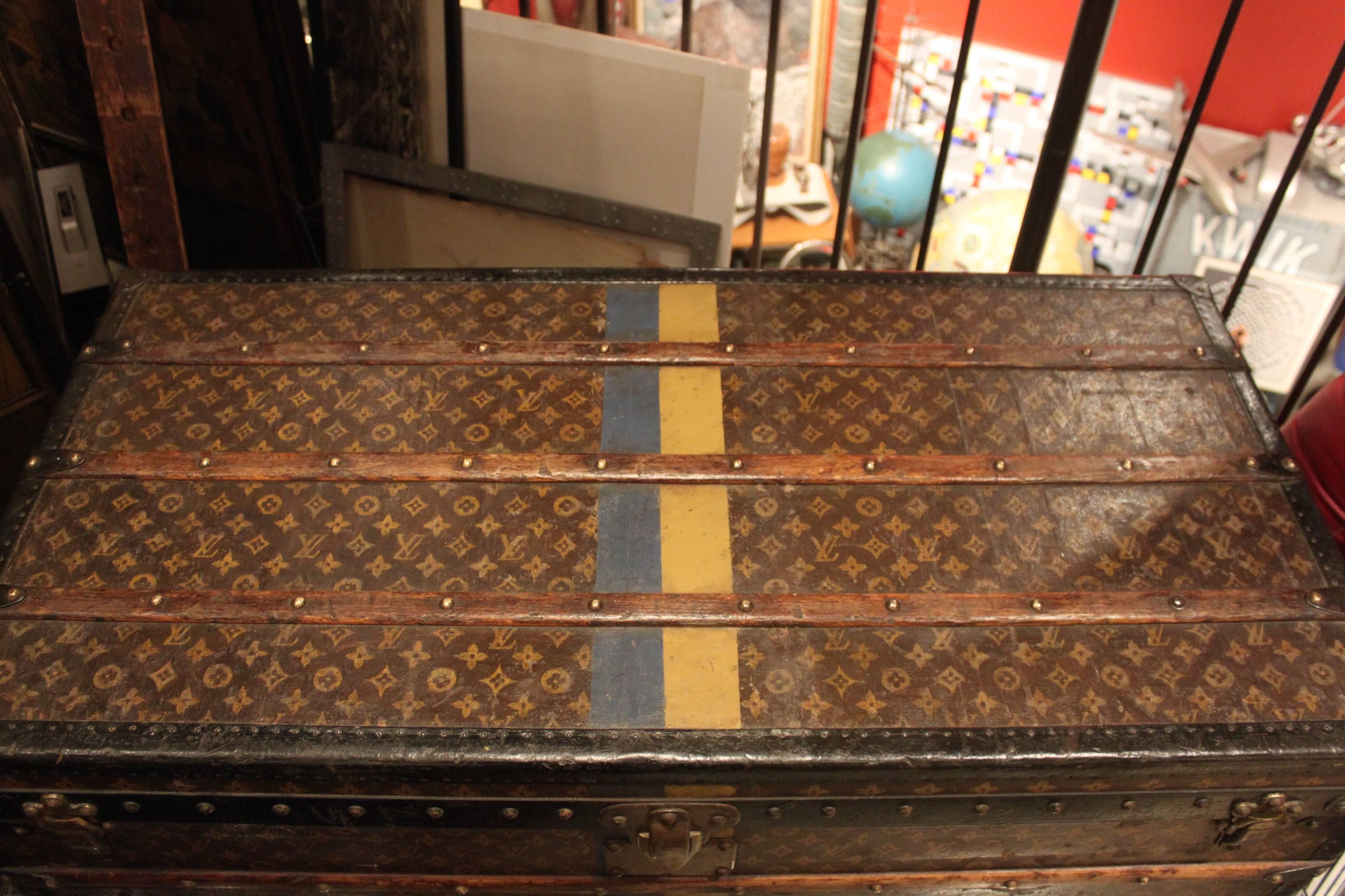 Hand-Painted Vintage Louis Vuitton Steamer Trunk