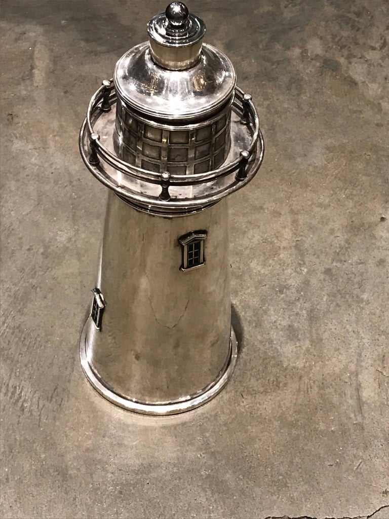Lighthouse Cocktail Shaker by Meriden International Silver Co For Sale