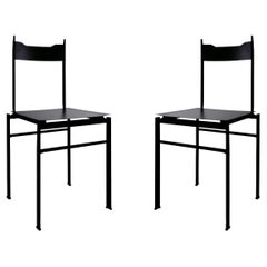 Set of 2 Italian Contemporary Steel and Aluminium Chairs, "Ensis" by Errante