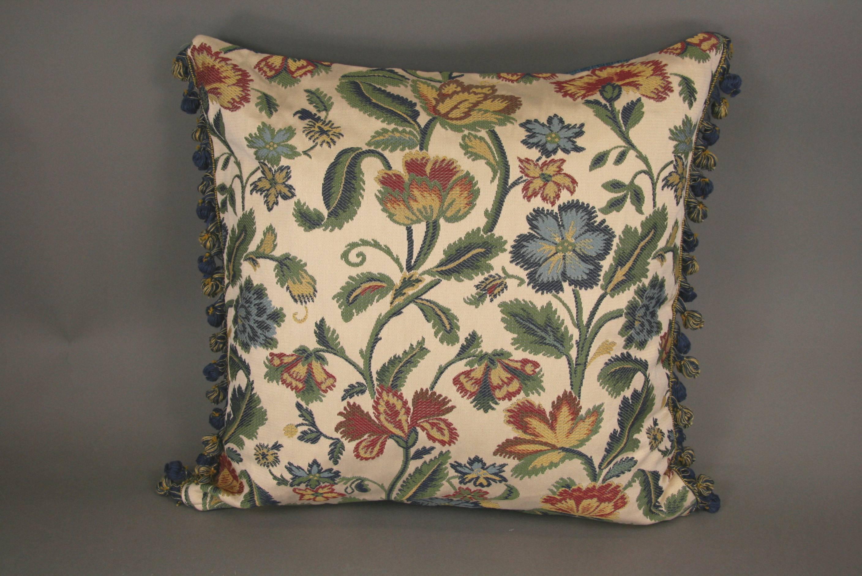 Pair of Botanical Blue Pillows 1