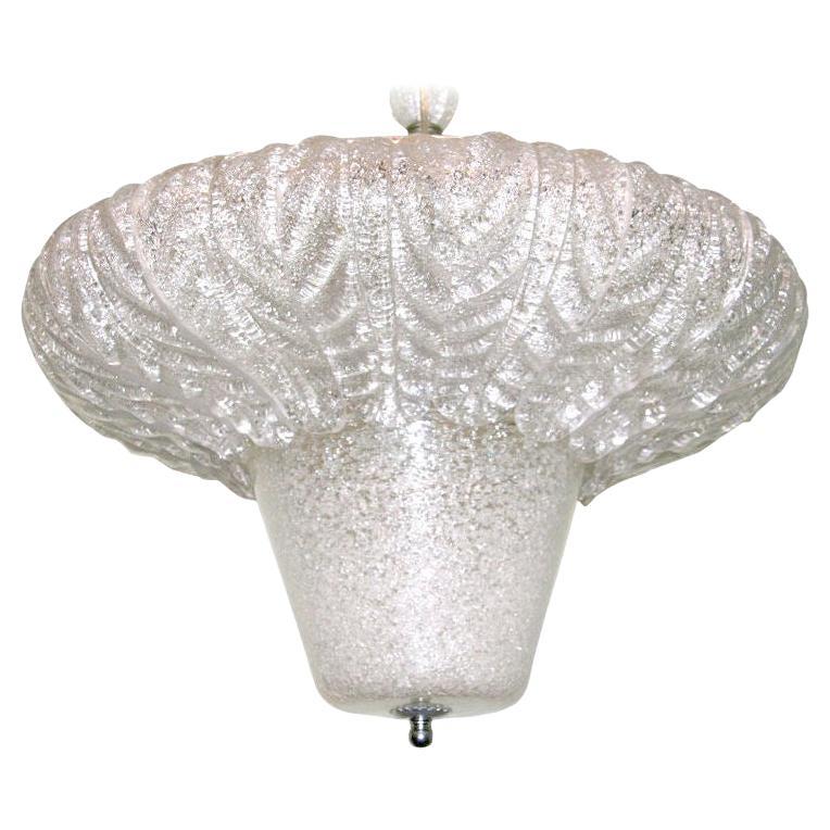 Seguso Lustre tulipe surdimensionné en verre de Murano en vente