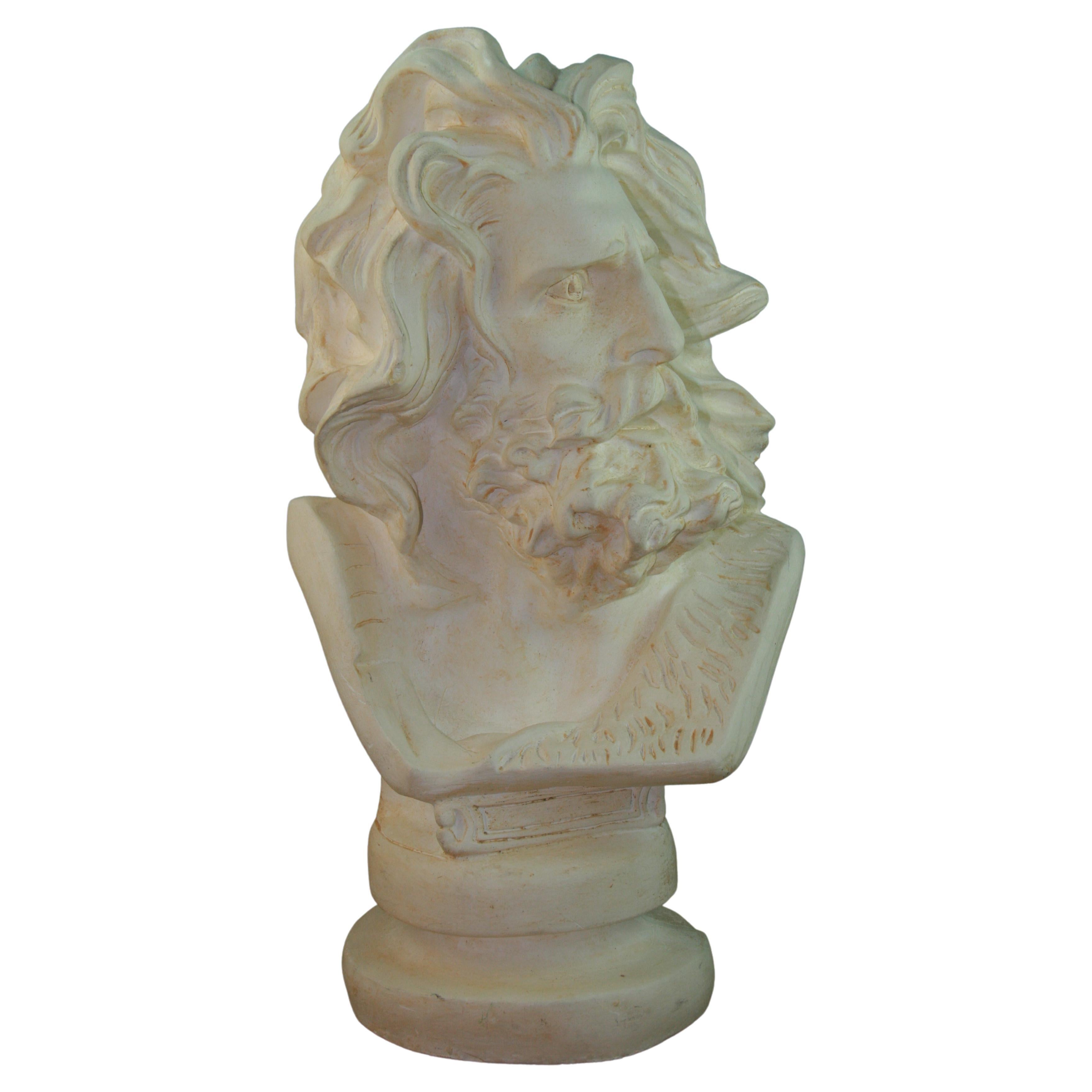 Oversized Classical Male Figure  Library Sculpture For Sale