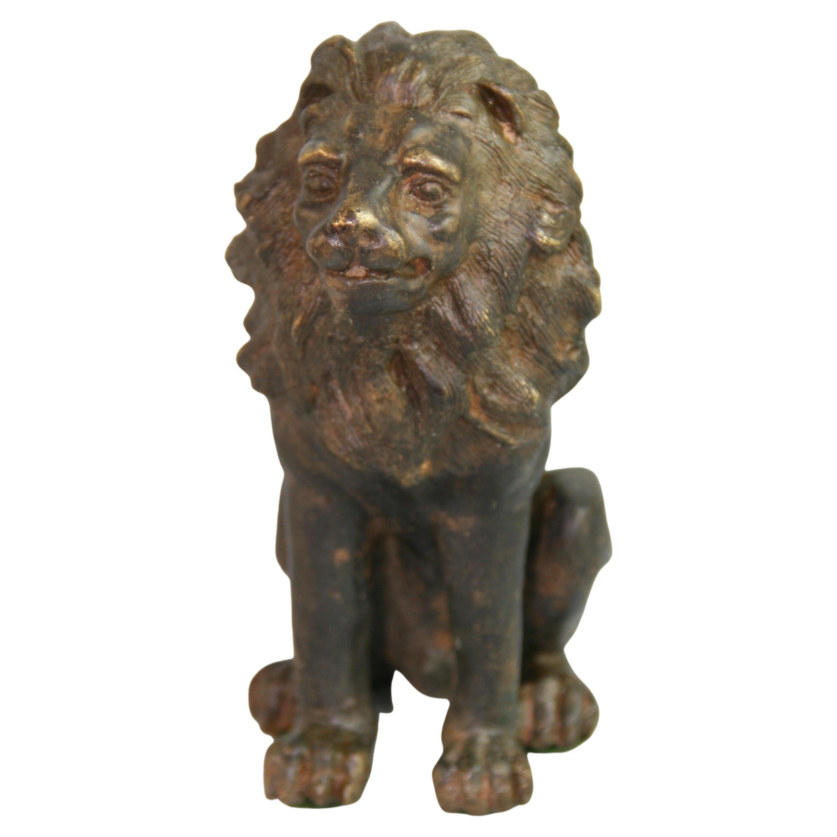 Italian Cast Bronze of a Male Lion For Sale