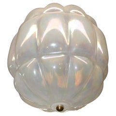 1960s Murano Opaline Glass Pendant Light with Brass Hardware