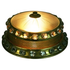 Baguès francese in cristallo e ottone Plafoniera, anni
40 circa