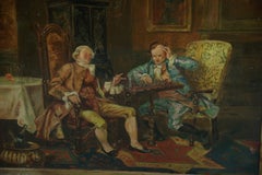 Inglese antico  Scena interna "La partita a scacchi" del 1890