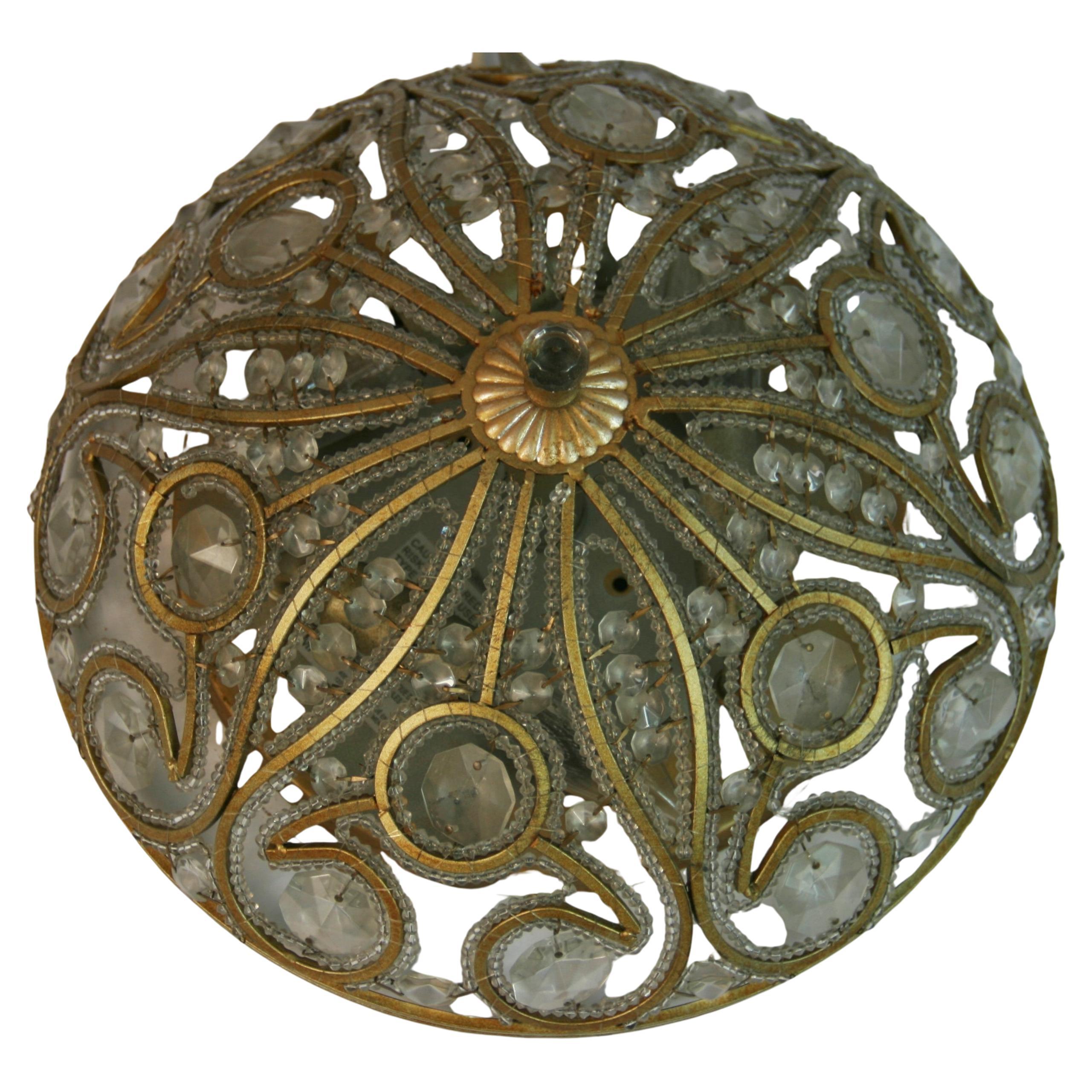Vintage Italian Beaded Flush Mount