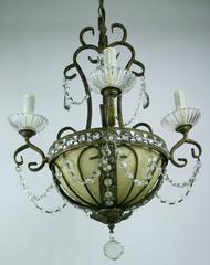 Beaded Crystal Basket Chandelier