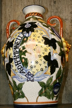 Antique Capo Di Monte Hand Painted Oversized Urn