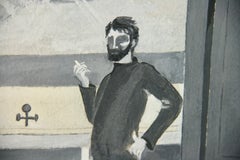 Artist Studio Tonal Gouache Interior Painting