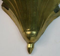 Regency Brass Acanthus Leaf Sculptural Wall Sconces a Pair