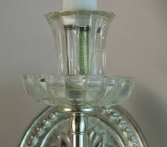 Mid Century Nickel Sconces with Tulip Glass, Brass, 1960 (2pair available)