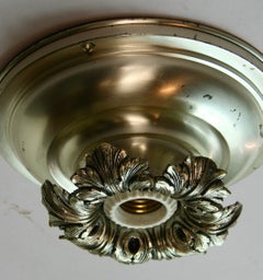 Antique Italian Silvered Foliate Ceiling Light/Sconce
