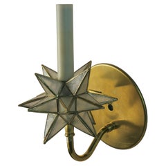 Star Capiz Shell and Brass Sconces , a Pair