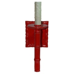 Red Painted Bamboo Wall Sconces