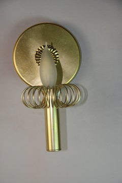Brass Twirled Wall Sconces a Pair 1960's