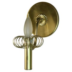 Brass Twirled Wall Sconces a Pair 1960's