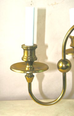 Lustre colonial néerlandais à 6 bras en laiton du XXe siècle