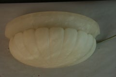 Pair of Alabaster Wall Sconces / Lights with Sculptured Edge Design 1970's