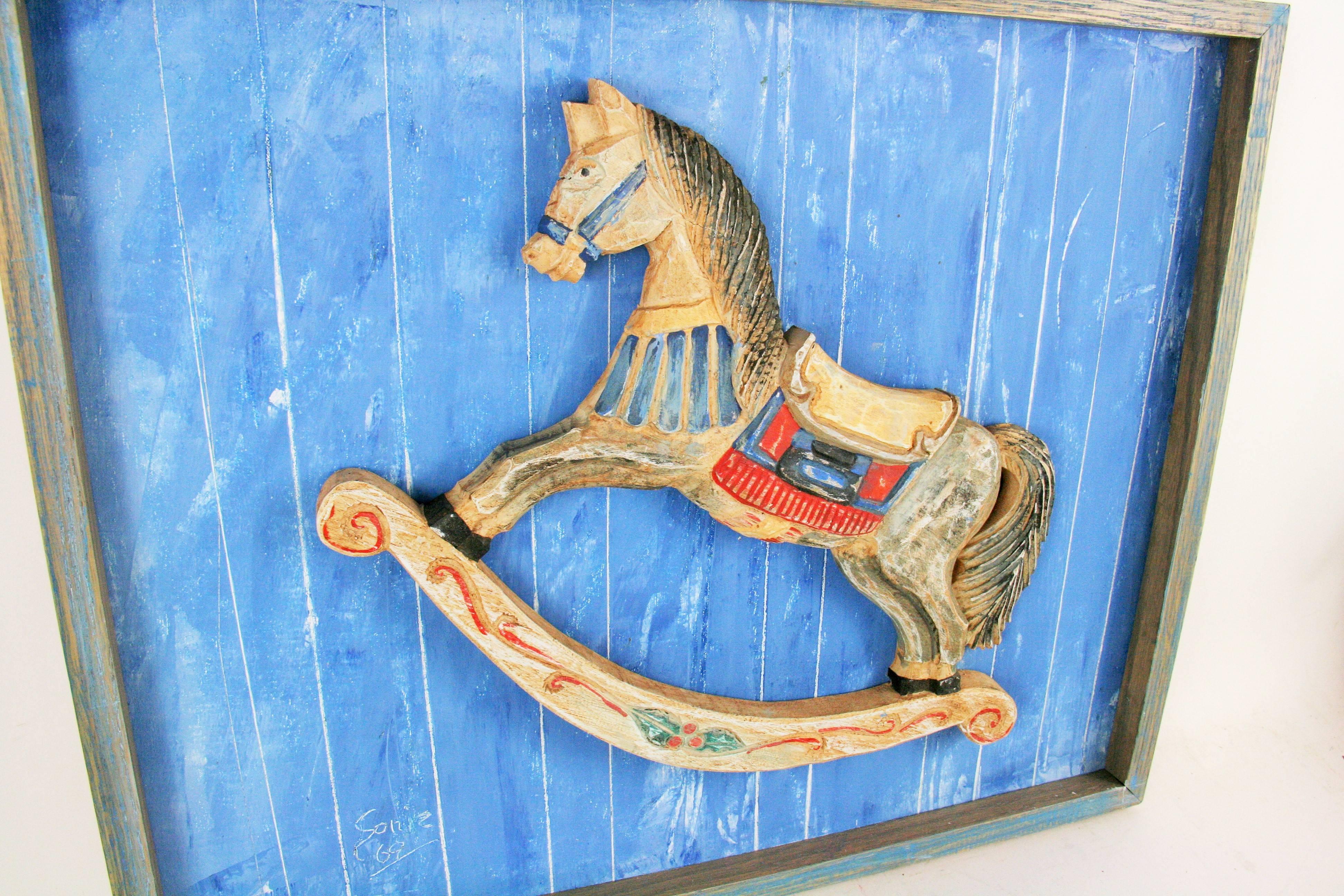 Folk Art Painting or Carving-Rocking Horse 1