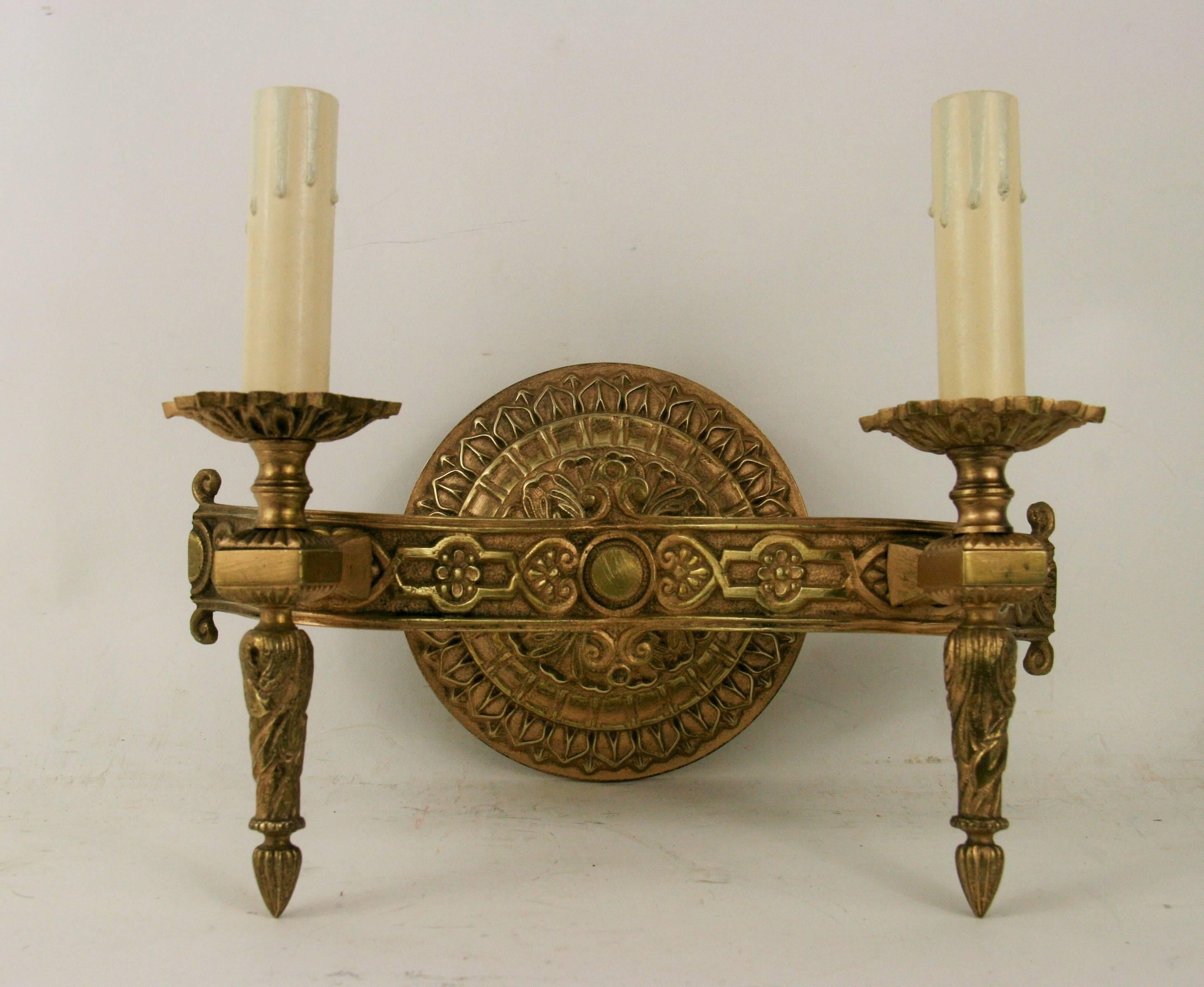Pair of Italian Bronze Sconces(2 pair available) 1