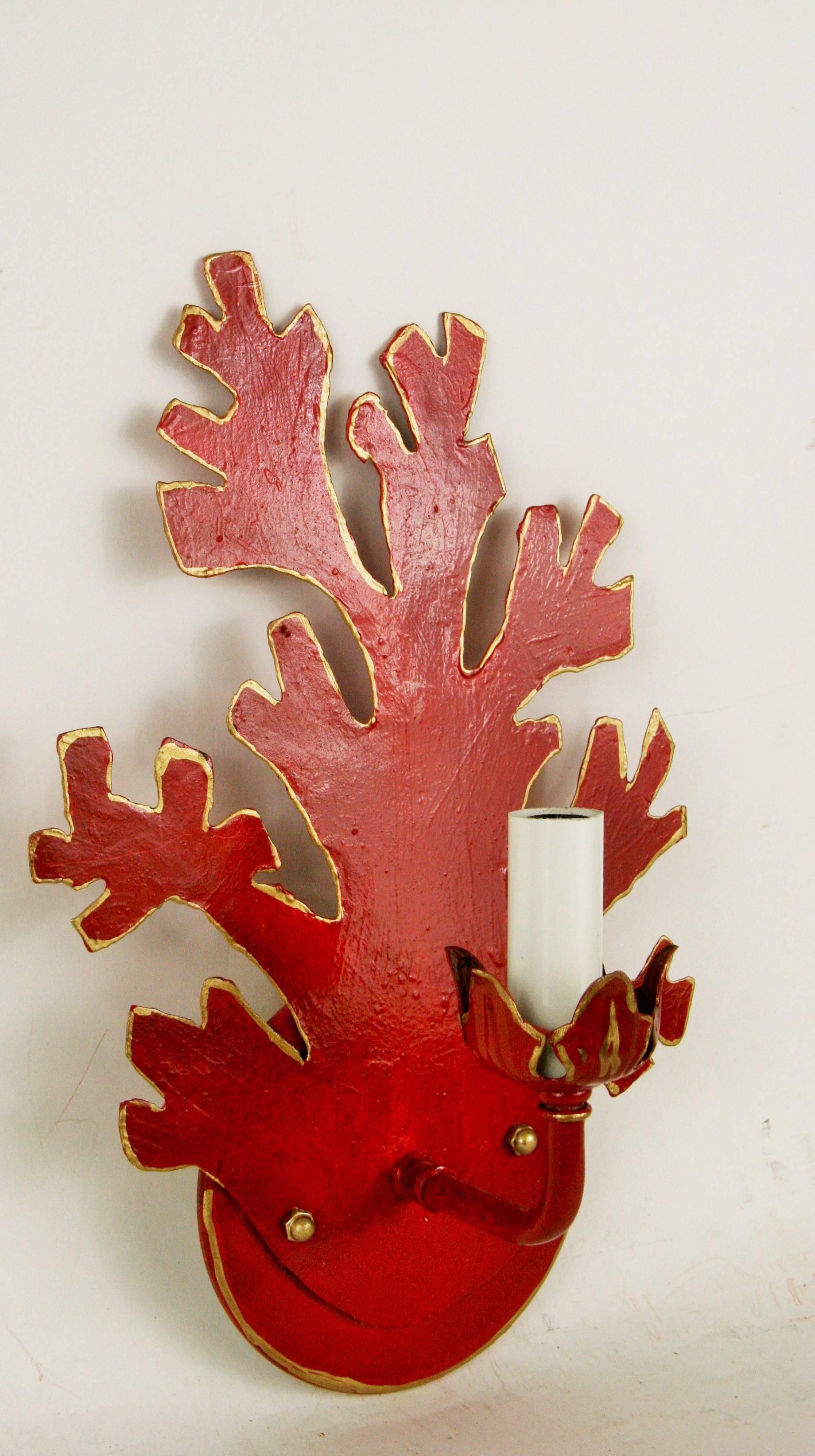 Pair of Coral Sconces 1