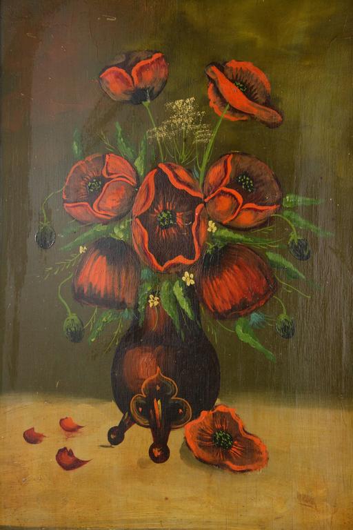 Red Poppies Oil Painting For Sale at 1stdibs