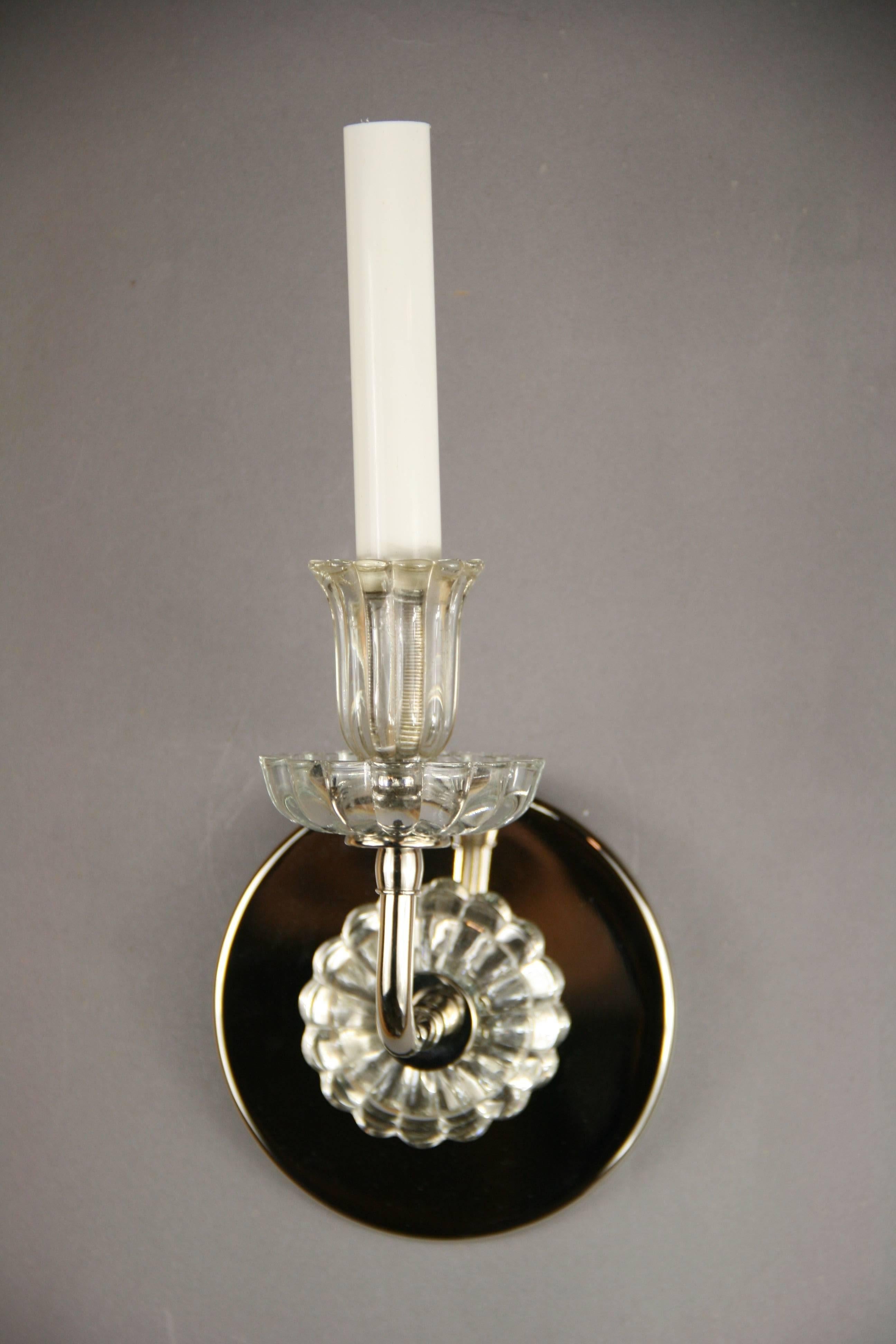 Mid-20th Century Pair Tulip Glass Mid Century Sconces{2 pair available)