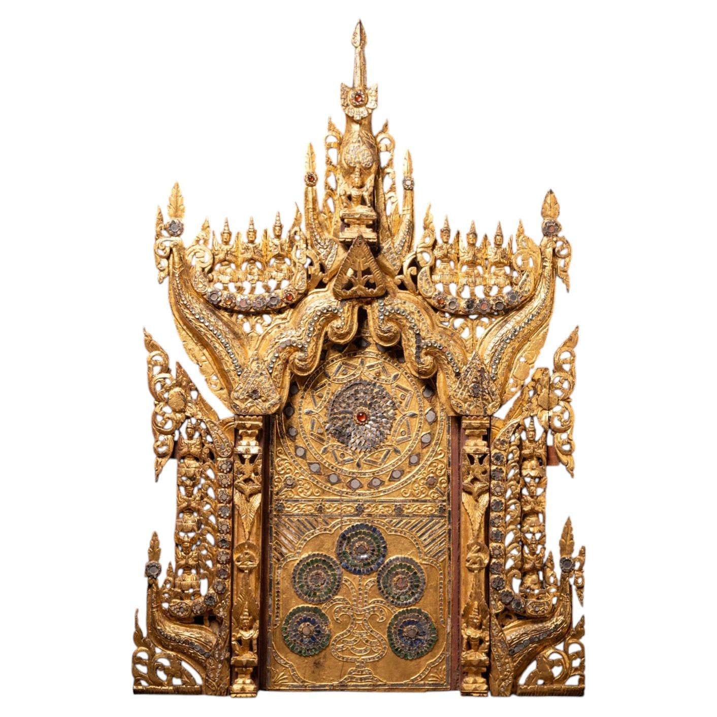 Panneau ancien exceptionnel provenant d'un temple birman