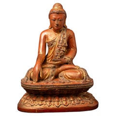 Bouddha antique de Mandalay, en bois, provenant de Birmanie