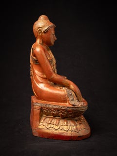 Antique wooden Burmese Mandalay Buddha from Burma