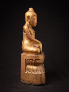 Ancienne statue de Bouddha birman en bois de Birmanie